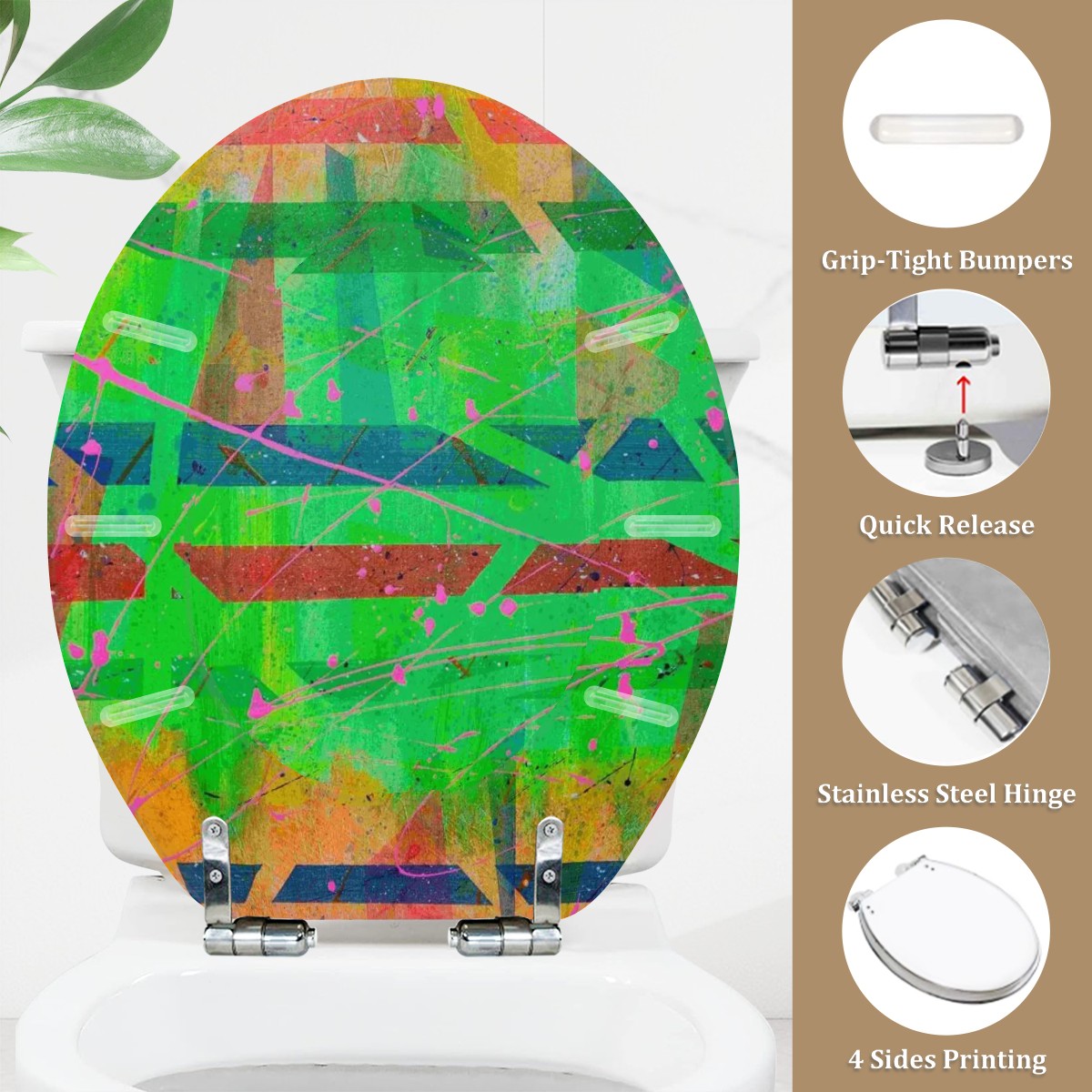 Gavin Scott Round Toilet Seat w/Matching Soft-close Lid (O-Shape)