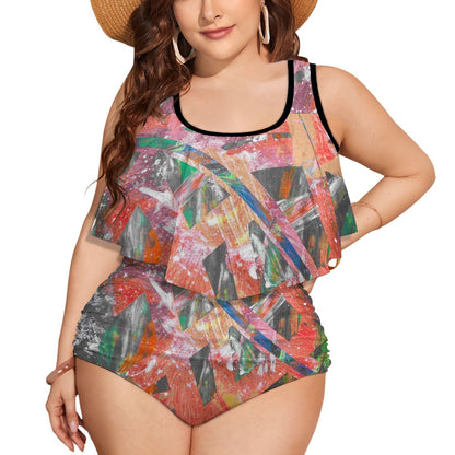 Gavin Scott Ruffled Two Piece Swimsuit (Femme XL-4XL)