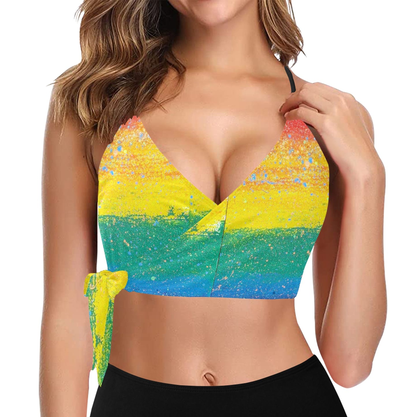 Gavin Scott PRIDE Side Knot Bikini Top (Femme S-2XL)