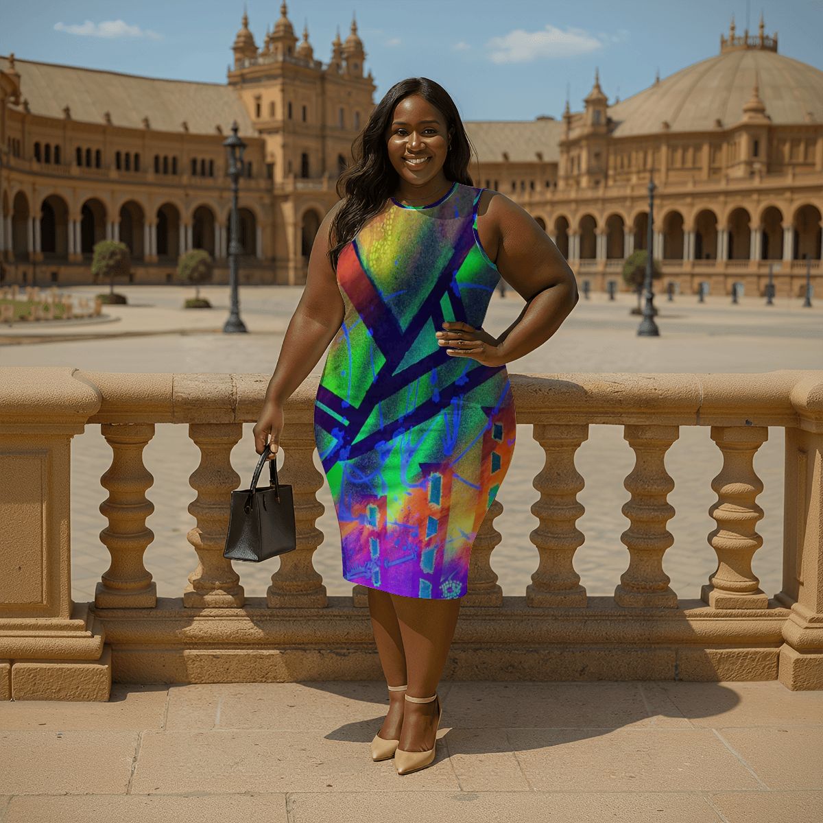 Gavin Scott Sleeveless Bodycon Dress (Femme L-4XL)