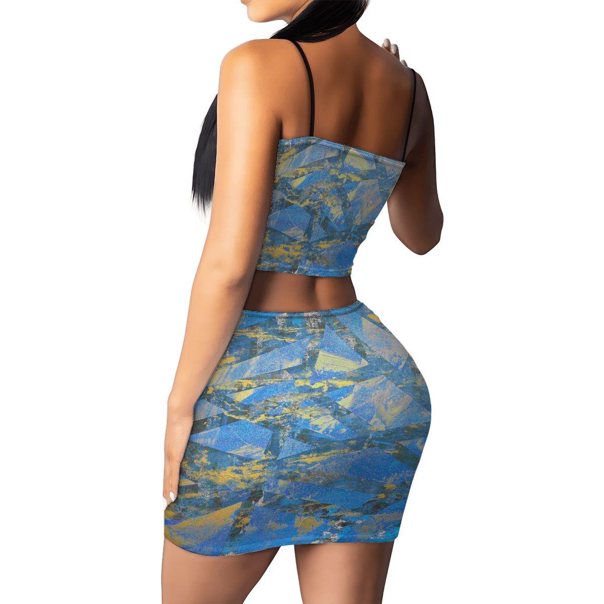 Gavin Scott Crop Tank Top & Mini Skirt Set (Femme S-4XL)
