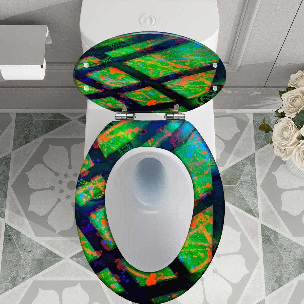 Gavin Scott Elongated Toilet Seat w/Matching Soft-close Lid (V-Shape)