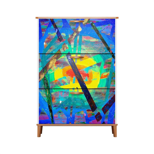 Gavin Scott Wood & Leather Shoe Cabinet