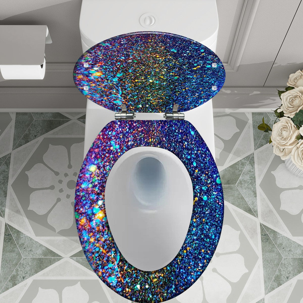 Gavin Scott Elongated Toilet Seat w/Matching Soft-close Lid (V-Shape)