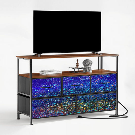 Gavin Scott TV Stand w/5 Drawer Dresser & Charging Station