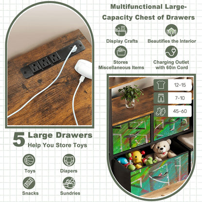 Gavin Scott TV Stand w/5 Drawer Dresser & Charging Station