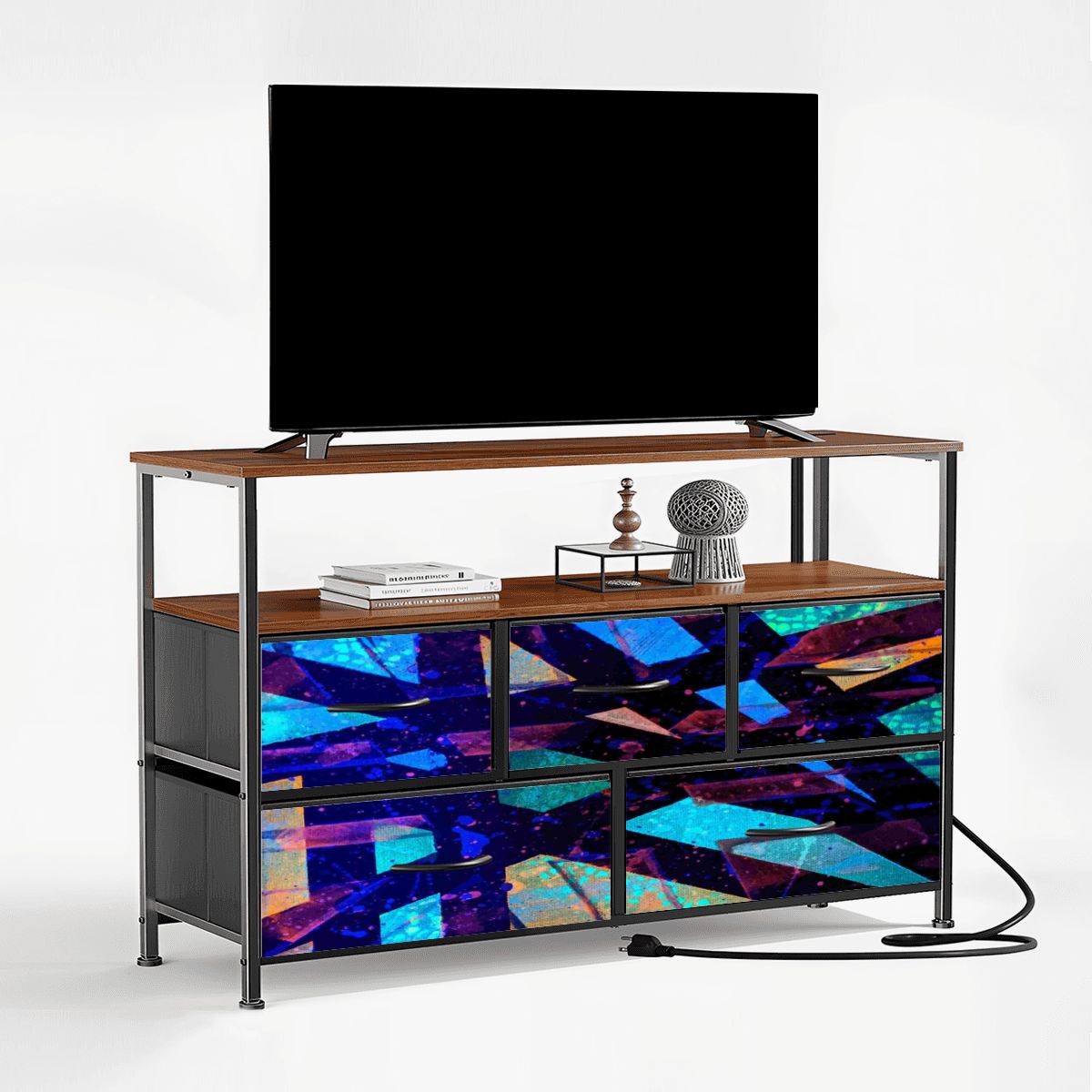 Gavin Scott TV Stand w/5 Drawer Dresser & Charging Station