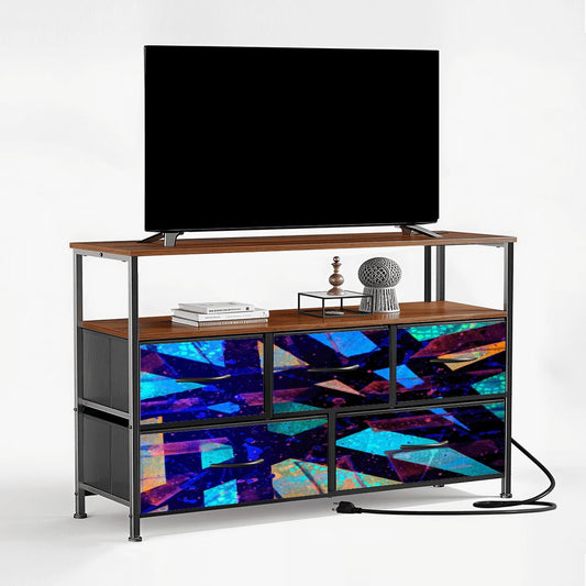 Gavin Scott TV Stand w/5 Drawer Dresser & Charging Station