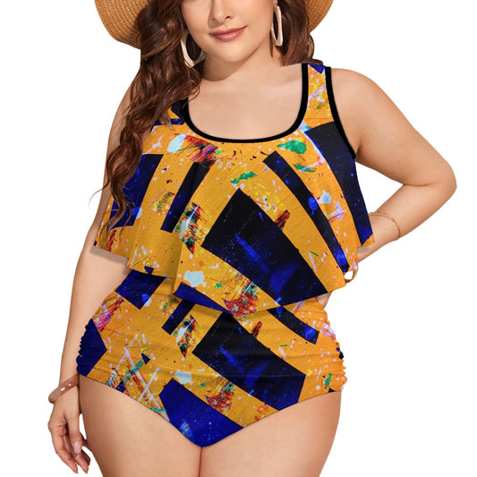 Gavin Scott Ruffled Two Piece Swimsuit (Femme XL-4XL)