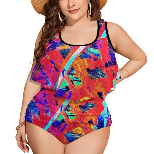 Gavin Scott Ruffled Two Piece Swimsuit (Femme XL-4XL)