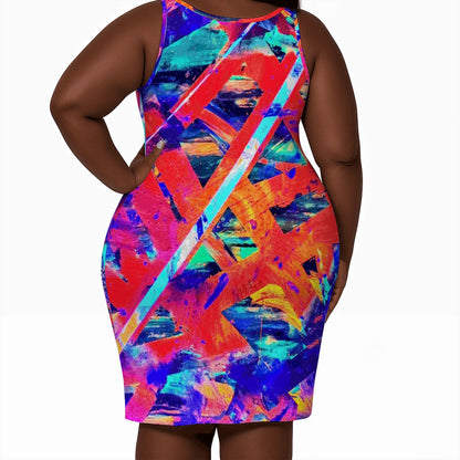 Gavin Scott Sleeveless Bodycon Dress (Femme L-4XL)