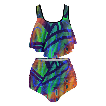 Gavin Scott Ruffled Two Piece Swimsuit (Femme XL-4XL)