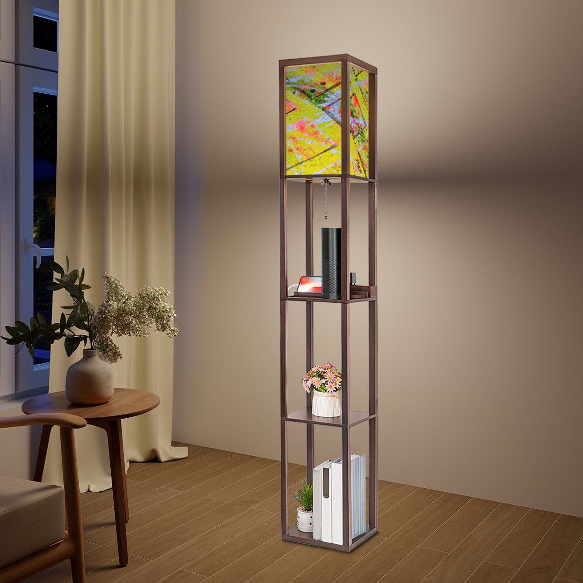 Gavin Scott Floor Lamp with Shelves (2 Colors)