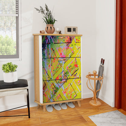 Gavin Scott Wood & Leather Shoe Cabinet