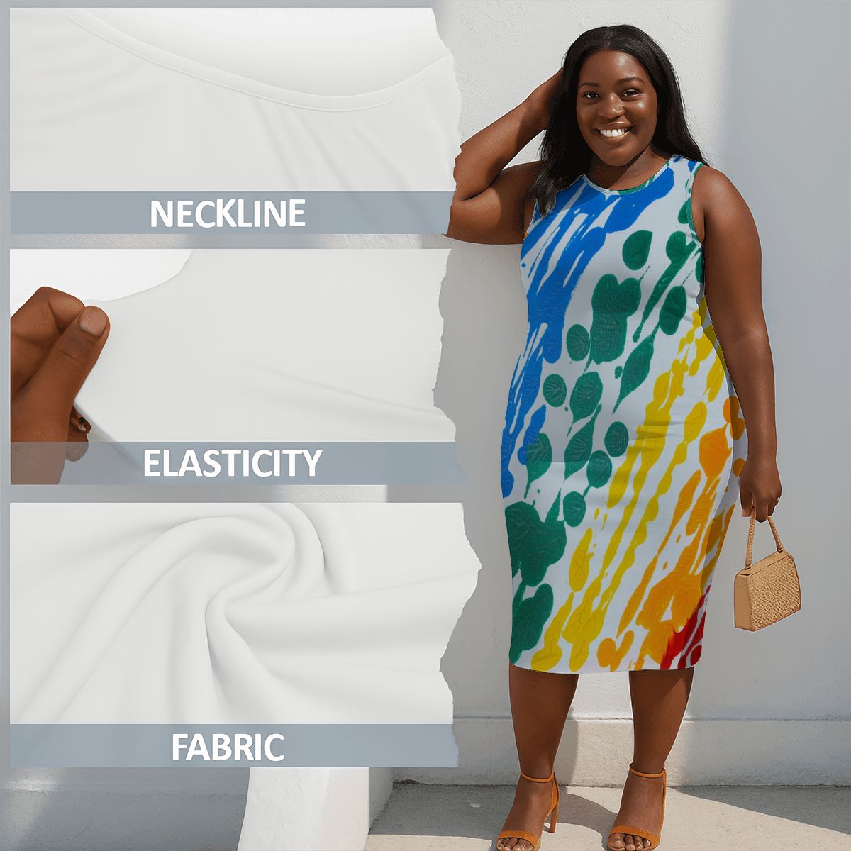 Gavin Scott Sleeveless Bodycon Dress (Femme L-4XL)