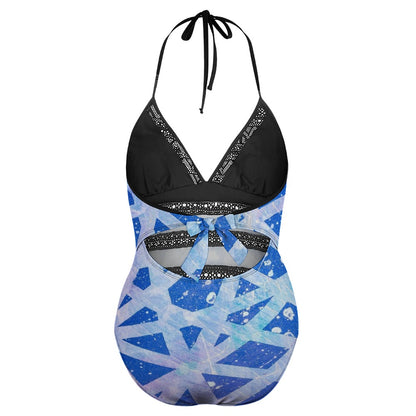 Gavin Scott Lace Halter One-Piece Swimsuit (Femme XL-4XL)