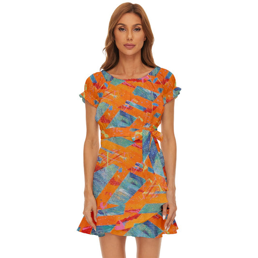 Gavin Scott Puff Sleeve Frill Dress