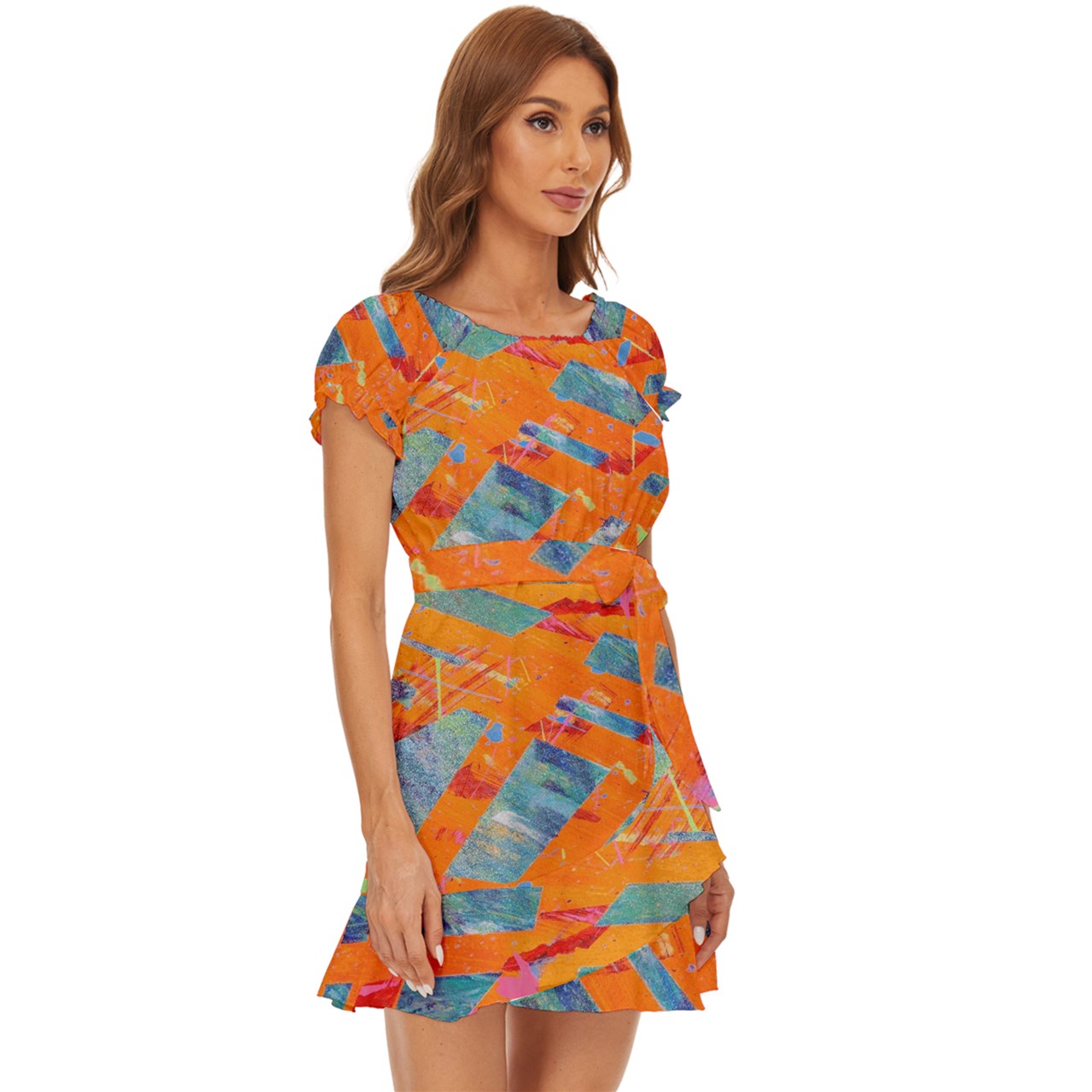 Gavin Scott Puff Sleeve Frill Dress