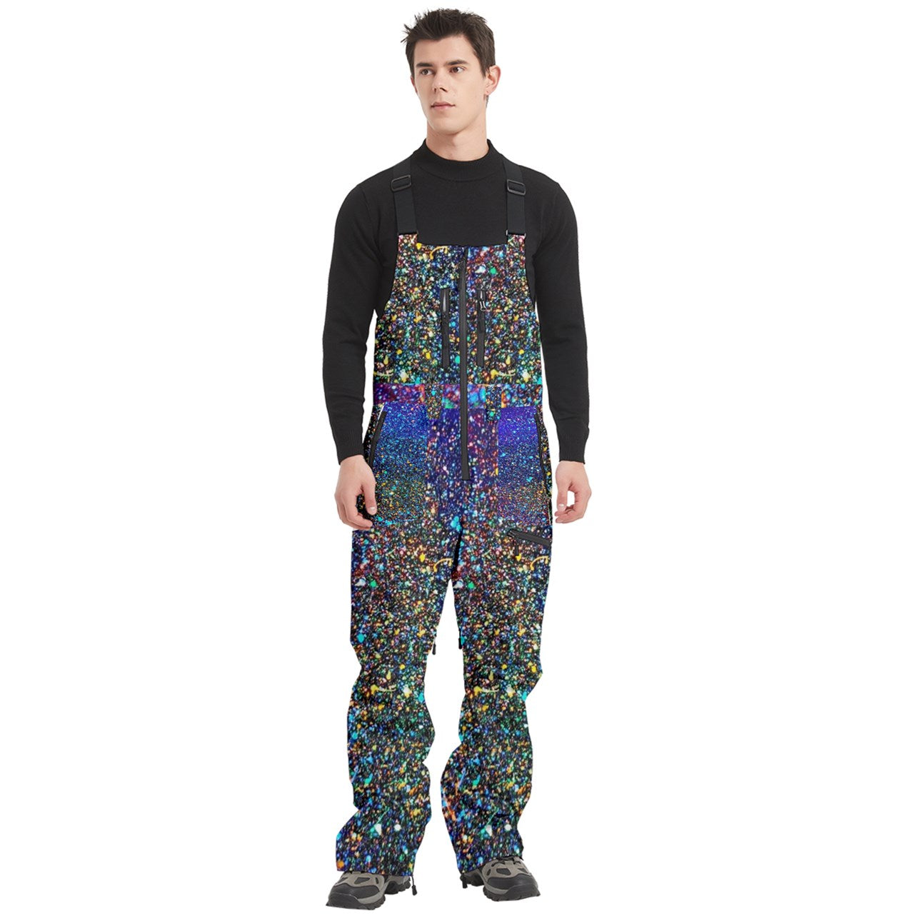 Men's Front Zip Ski And Snowboard Bib Pants