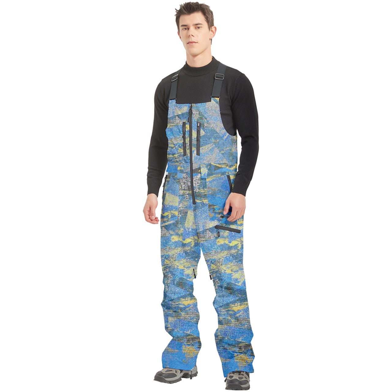 Men's Front Zip Ski And Snowboard Bib Pants