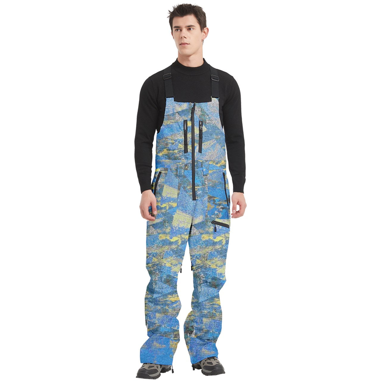 Men's Front Zip Ski And Snowboard Bib Pants