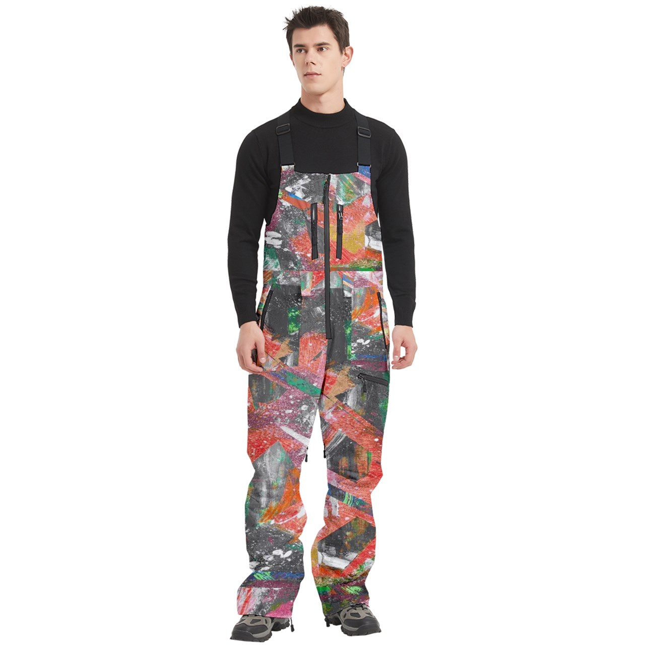 Men's Front Zip Ski And Snowboard Bib Pants