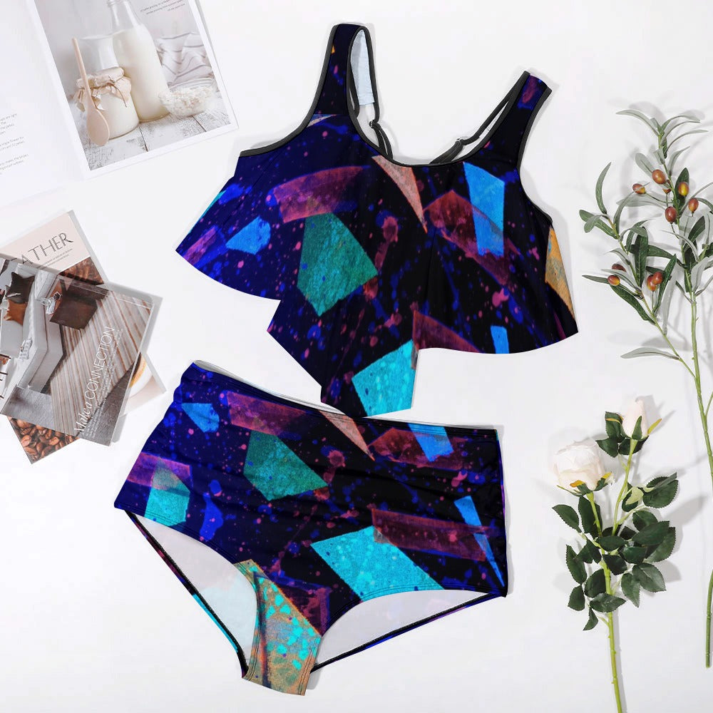 Gavin Scott Ruffled Two Piece Swimsuit (Femme XL-4XL)