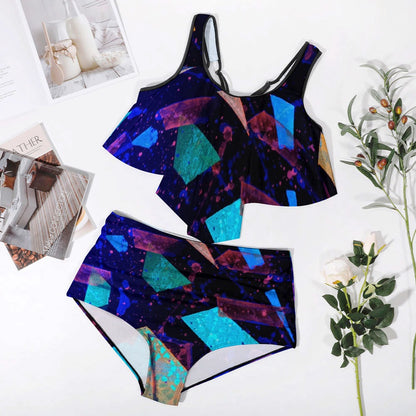 Gavin Scott Ruffled Two Piece Swimsuit (Femme XL-4XL)