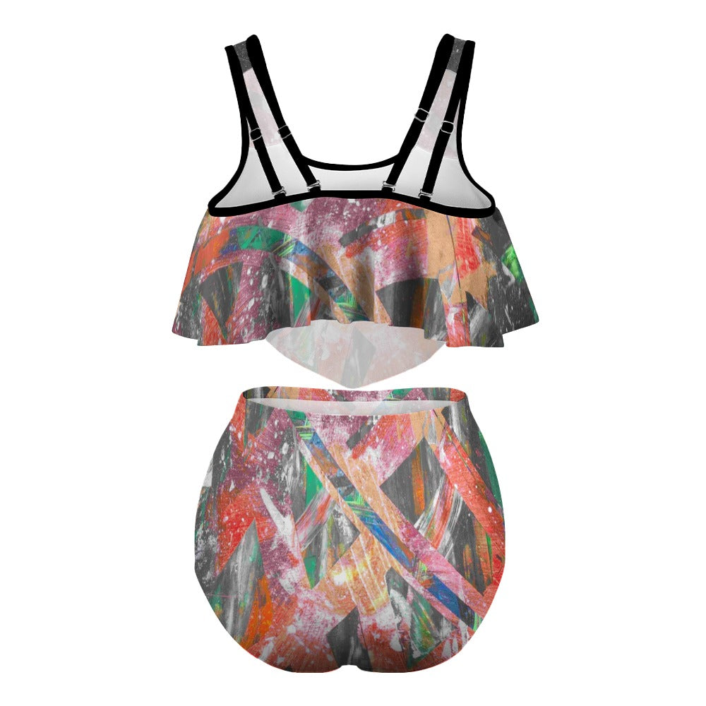 Gavin Scott Ruffled Two Piece Swimsuit (Femme XL-4XL)