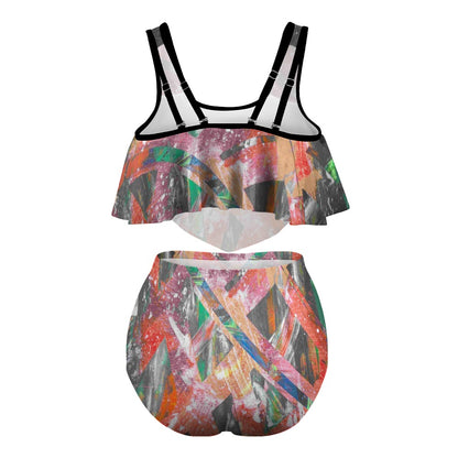 Gavin Scott Ruffled Two Piece Swimsuit (Femme XL-4XL)