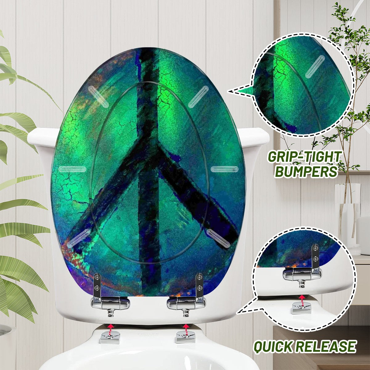 Gavin Scott Elongated Toilet Seat w/Matching Soft-close Lid (V-Shape)