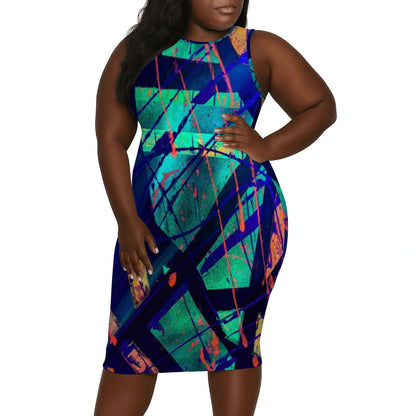 Gavin Scott Sleeveless Bodycon Dress (Femme L-4XL)