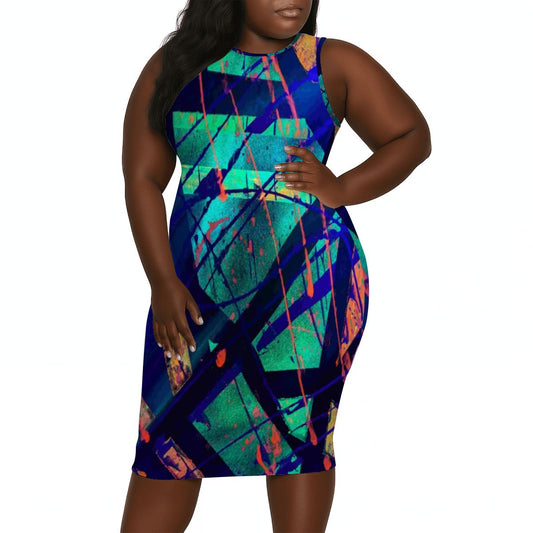 Gavin Scott Sleeveless Bodycon Dress (Femme L-4XL)