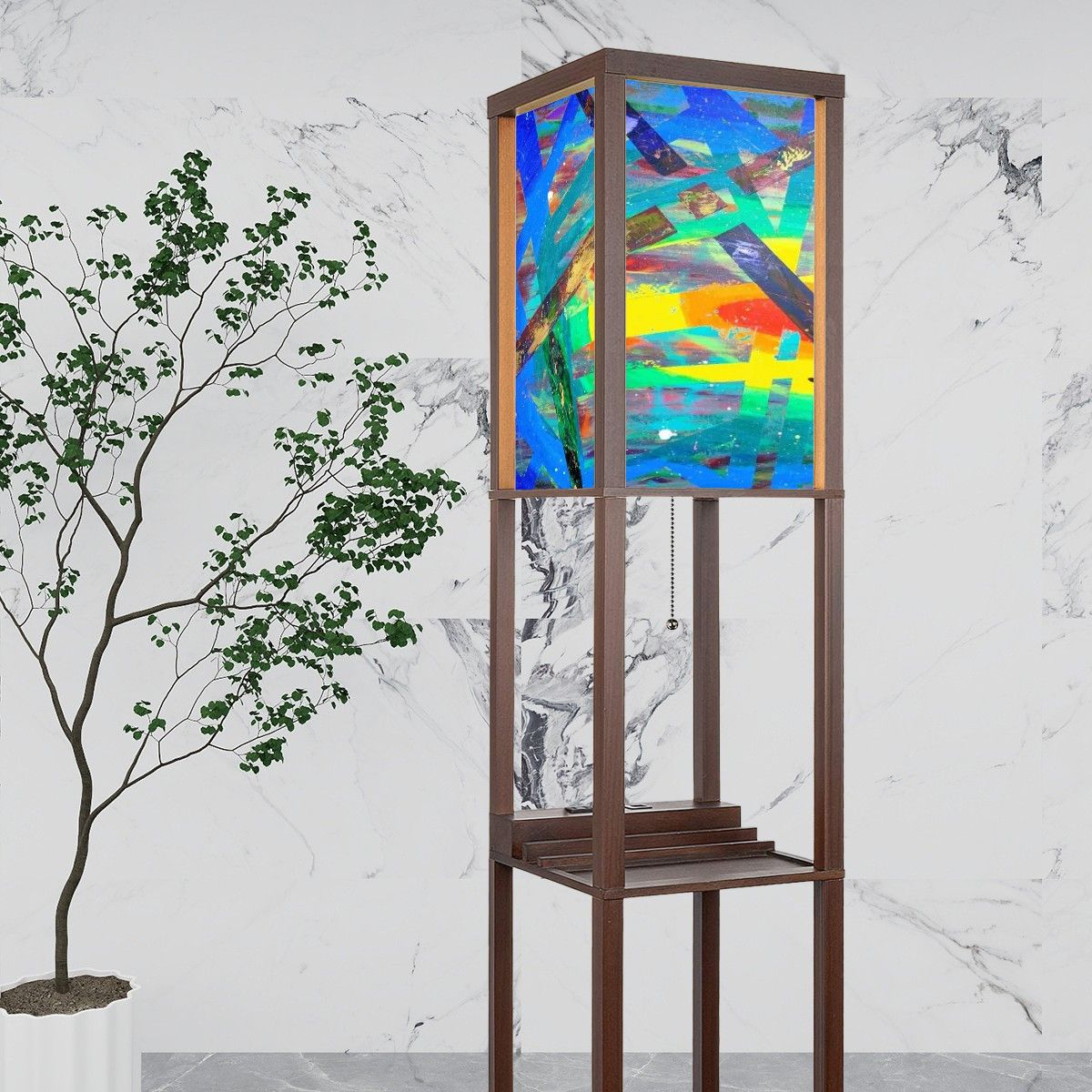 Gavin Scott Floor Lamp with Shelves (2 Colors)