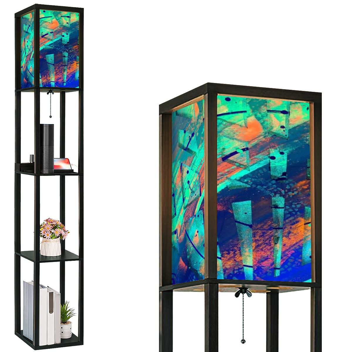 Gavin Scott Floor Lamp with Shelves (2 Colors)