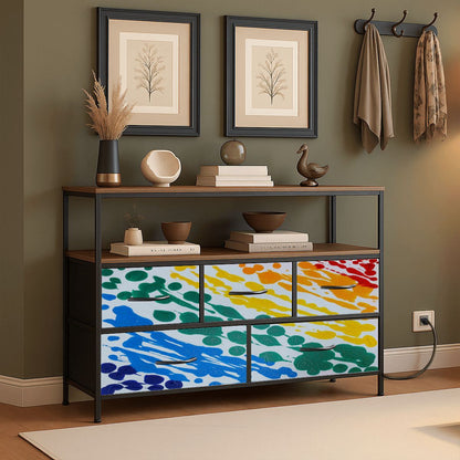 Gavin Scott TV Stand w/5 Drawer Dresser & Charging Station