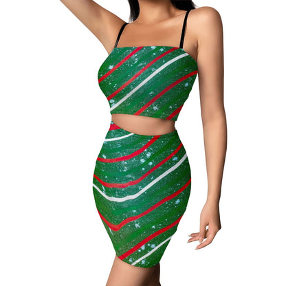 Gavin Scott Crop Tank Top & Mini Skirt Set (Femme S-4XL)