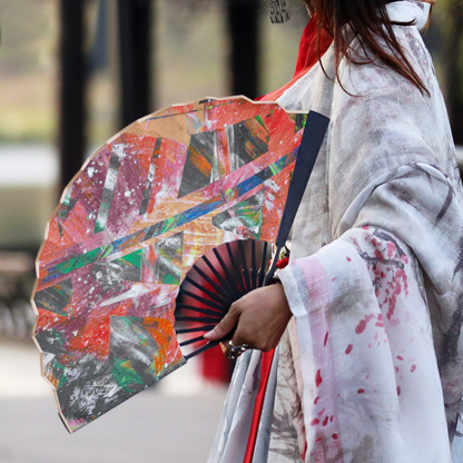 Gavin Scott Genuine Spun Silk Folding Hand Fans (4 Sizes)