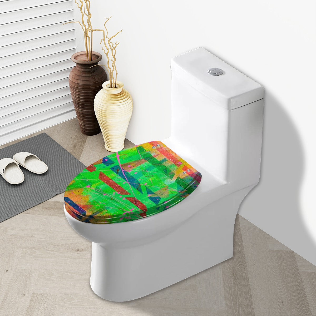 Gavin Scott Elongated Toilet Seat w/Matching Soft-close Lid (V-Shape)