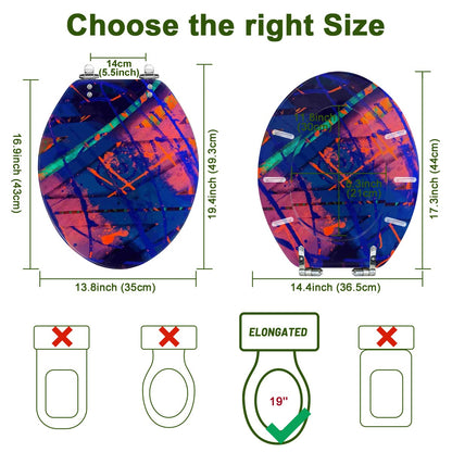 Gavin Scott Elongated Toilet Seat w/Matching Soft-close Lid (V-Shape)