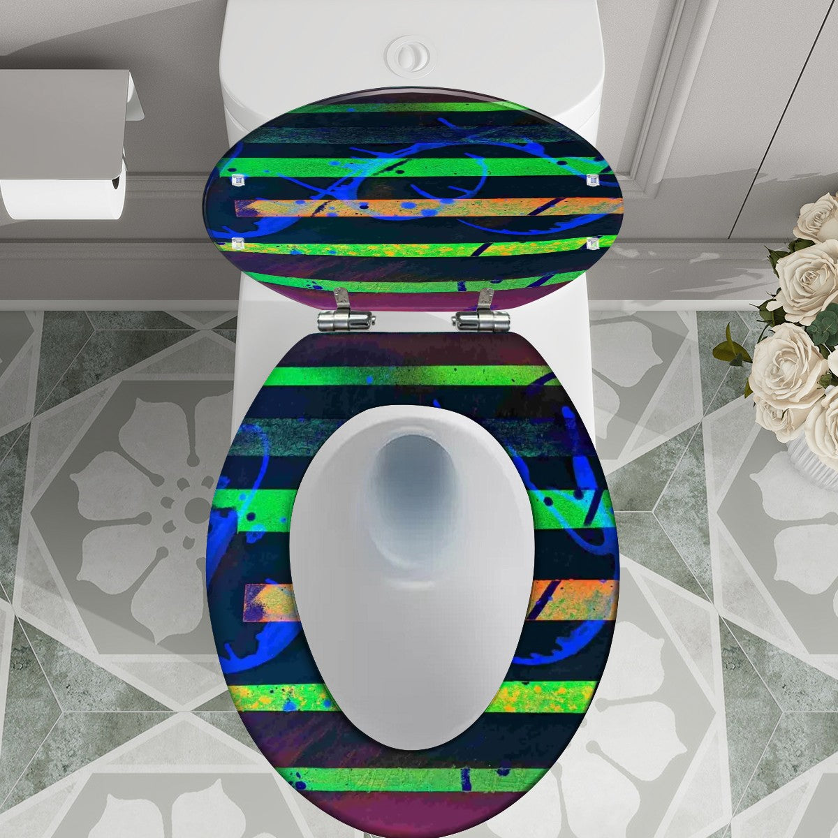 Gavin Scott Elongated Toilet Seat w/Matching Soft-close Lid (V-Shape)