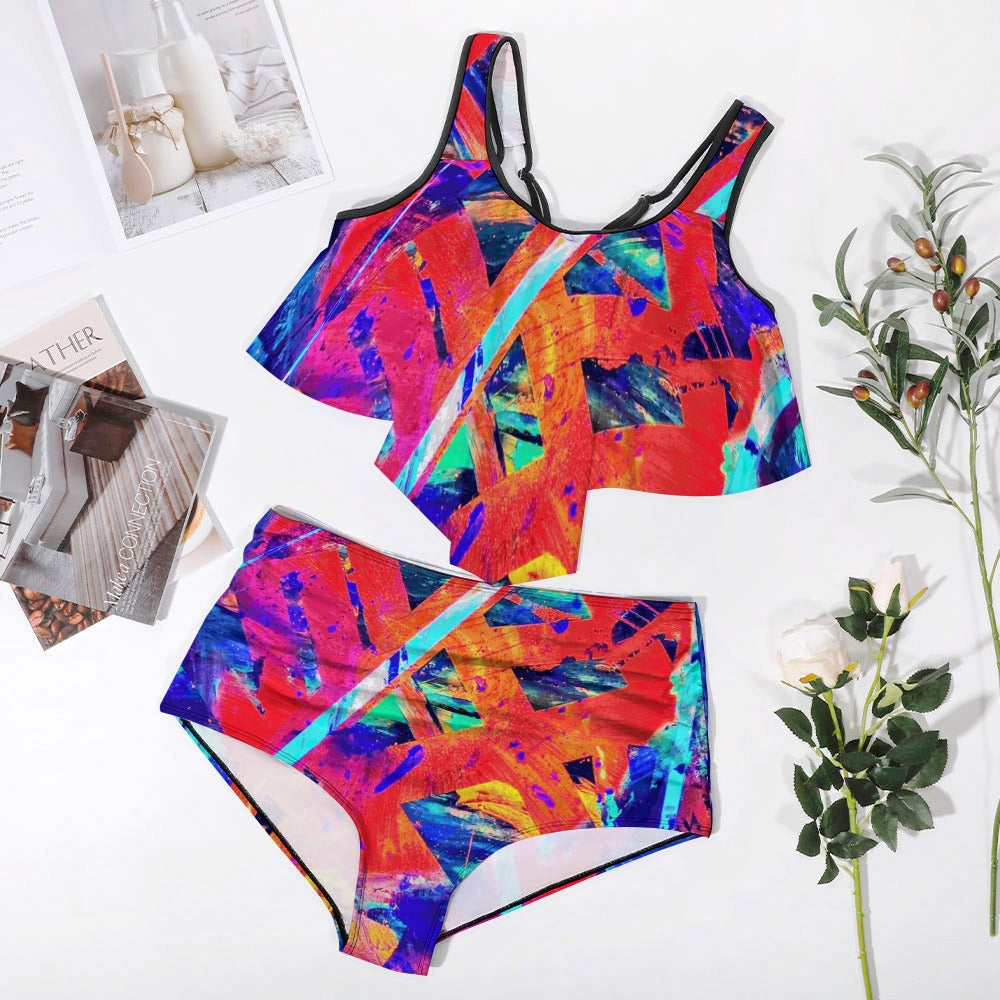 Gavin Scott Ruffled Two Piece Swimsuit (Femme XL-4XL)