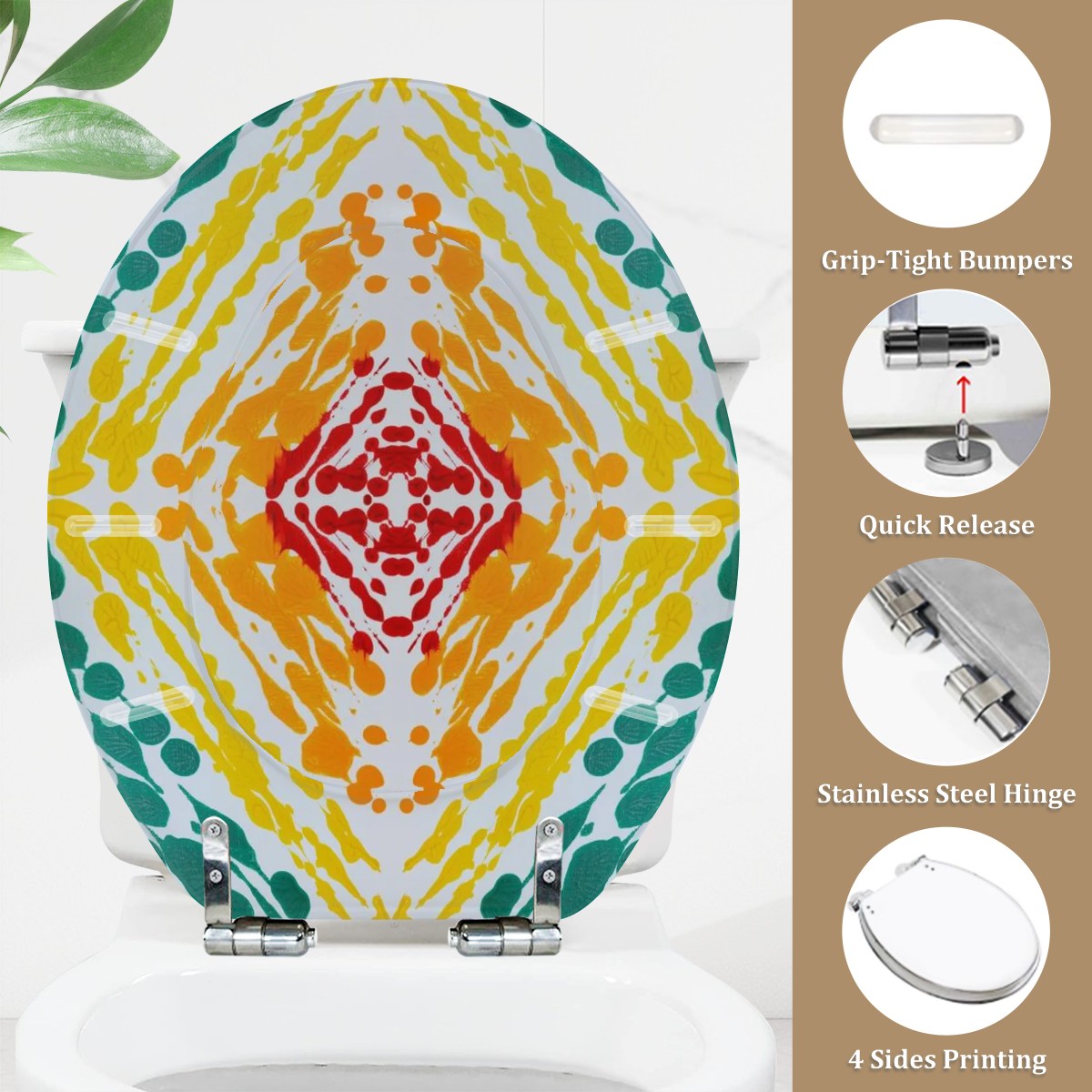 Gavin Scott Round Toilet Seat w/Matching Soft-close Lid (O-Shape)