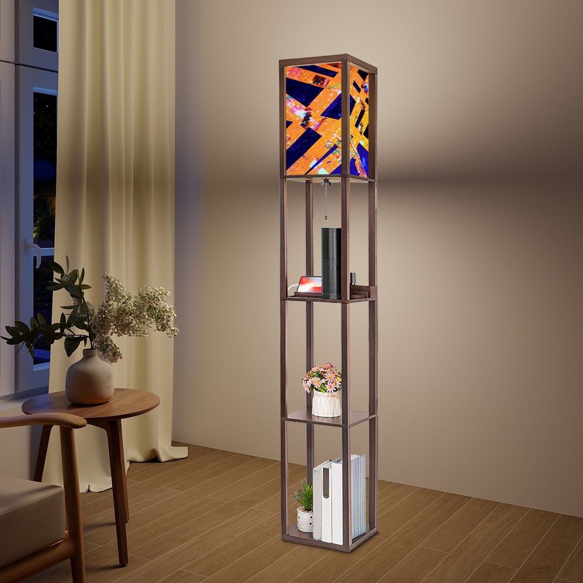 Gavin Scott Floor Lamp with Shelves (2 Colors)