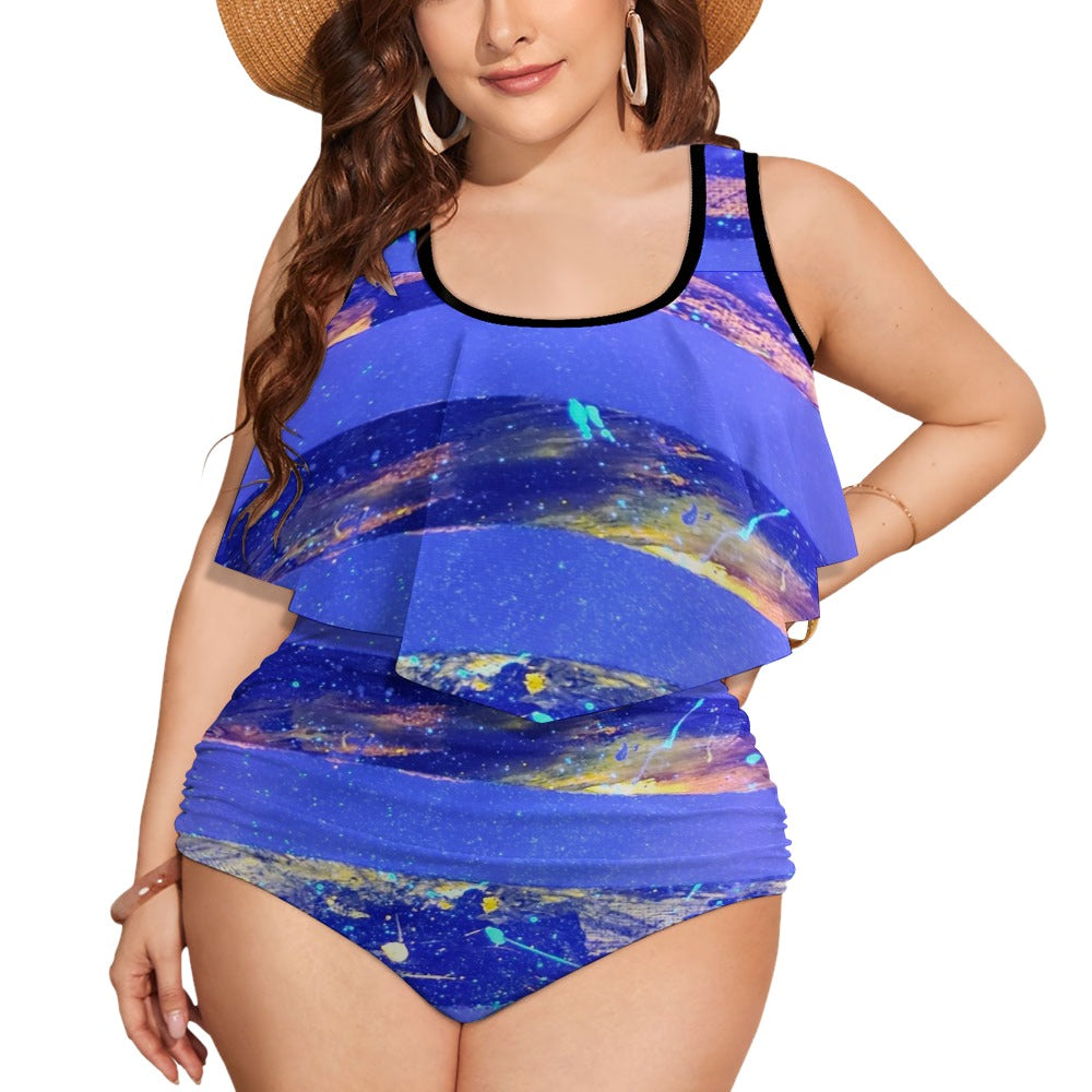 Gavin Scott Ruffled Two Piece Swimsuit (Femme XL-4XL)