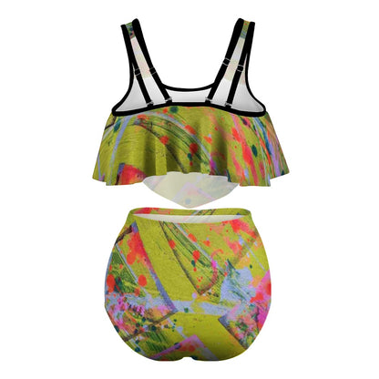 Gavin Scott Ruffled Two Piece Swimsuit (Femme XL-4XL)