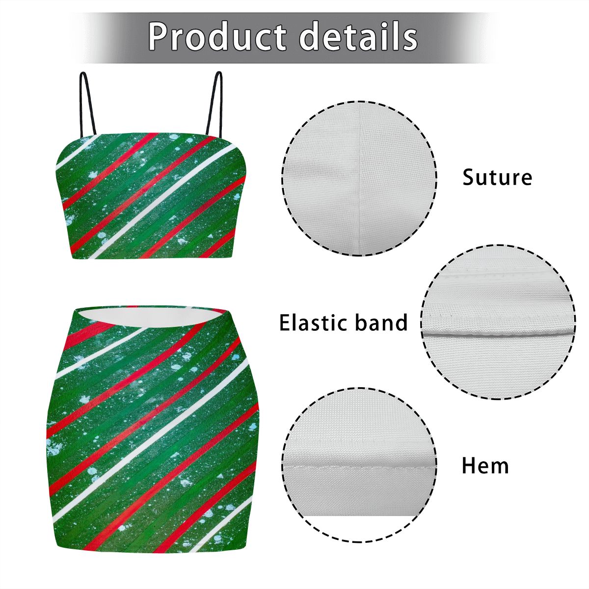 Gavin Scott Crop Tank Top & Mini Skirt Set (Femme S-4XL)