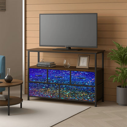 Gavin Scott TV Stand w/5 Drawer Dresser & Charging Station