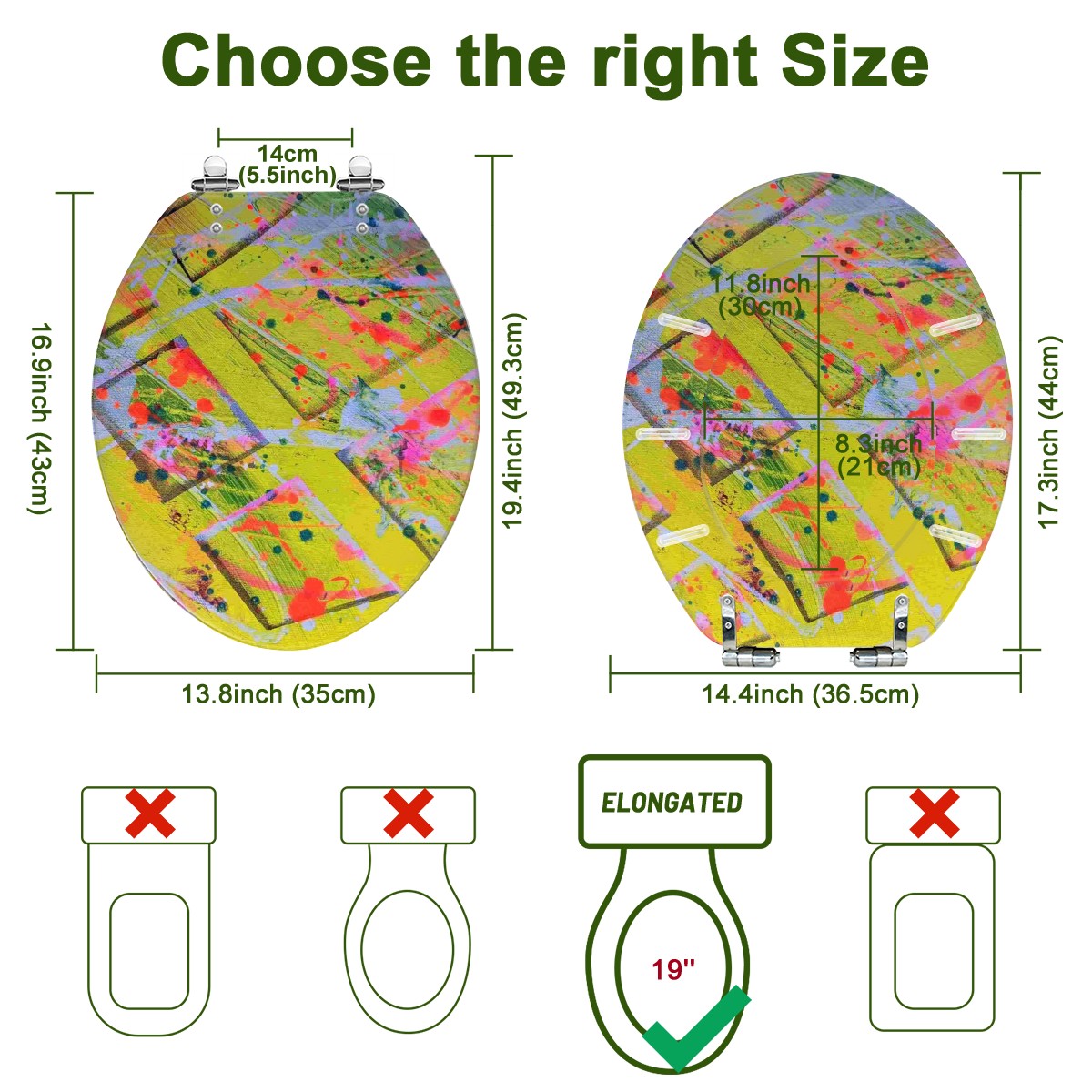 Gavin Scott Elongated Toilet Seat w/Matching Soft-close Lid (V-Shape)