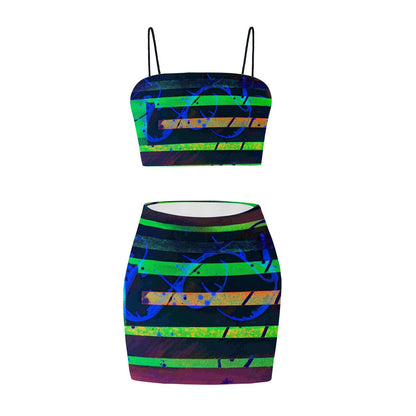 Gavin Scott Crop Tank Top & Mini Skirt Set (Femme S-4XL)